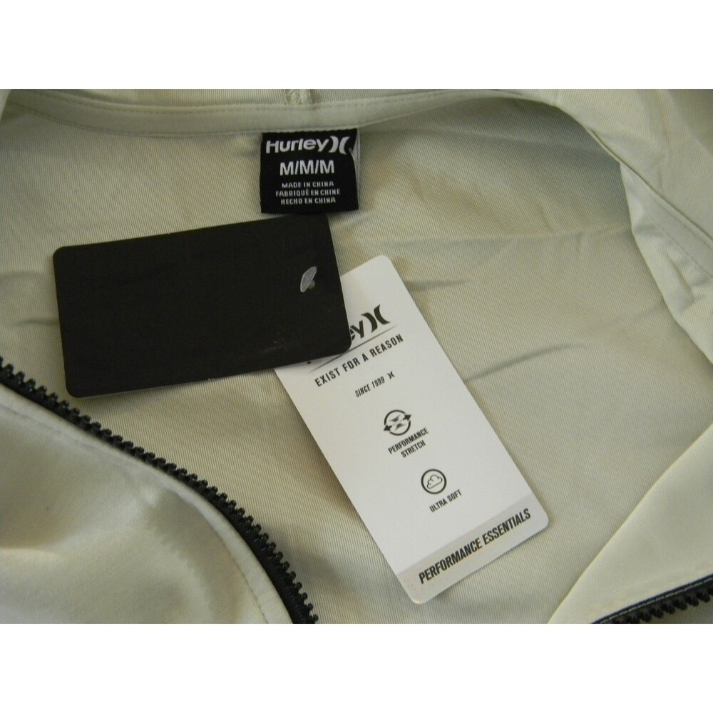 Hurley Exist Icon Extreme Zip Up Hoodie in Bone Scuba Pockets Beach NWT - Picture 4 of 4